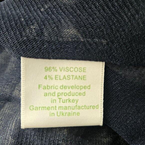 Womens Size XS Blue & White Patterned V-Neck Dress 3/4 Sleeves Career Stylish - Picture 8 of 8